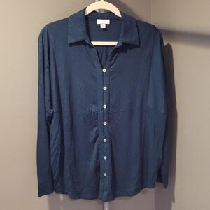 J. Jill Blue Button-up‎ Shirt